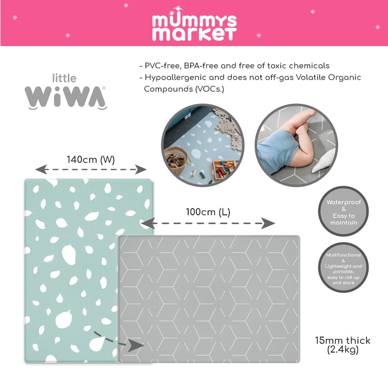 Little Wiwa Natur Sage Sma Playmat (100cm x 140cm x 15mm)